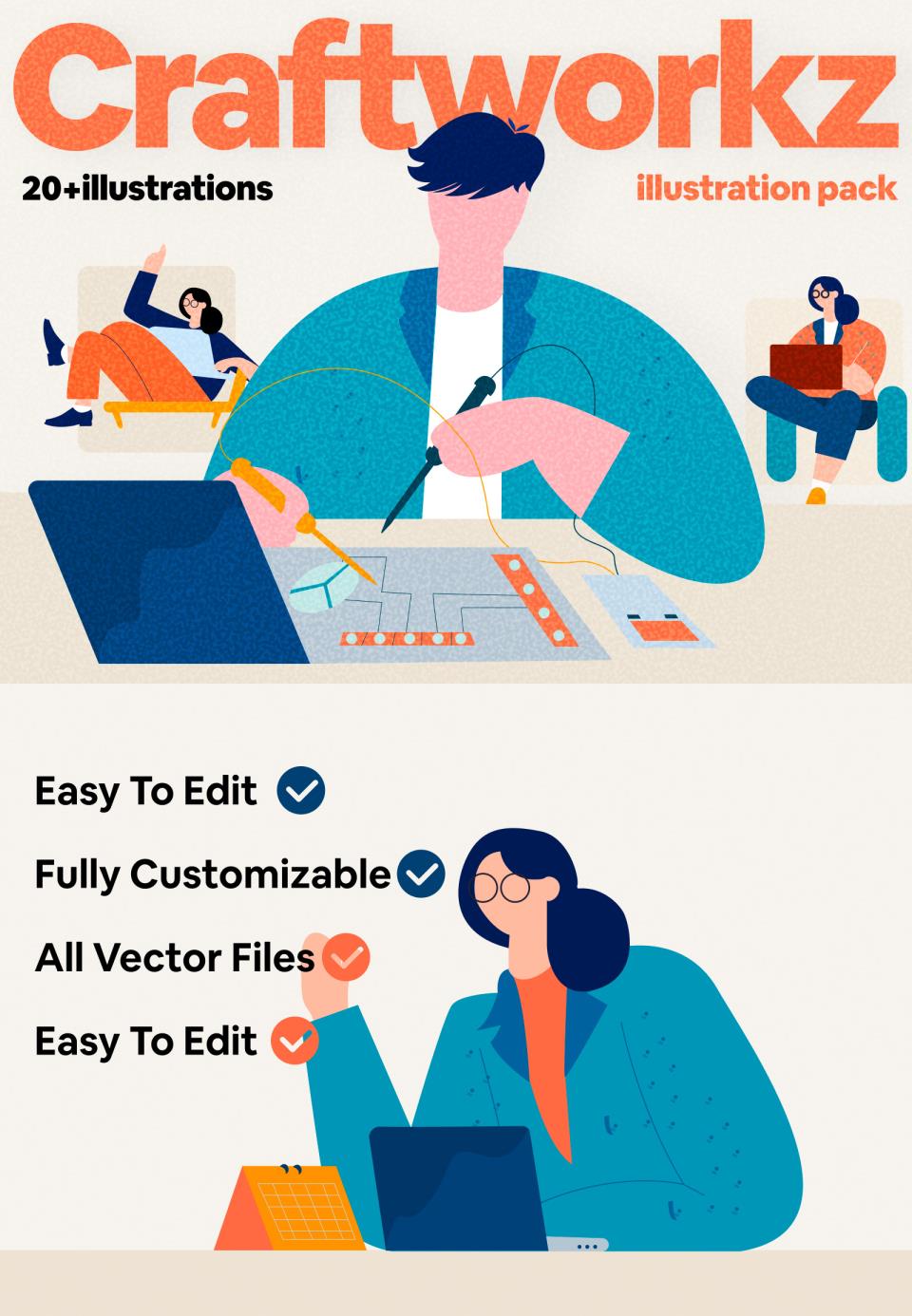 20个矢量免费的插画素材figma源文件