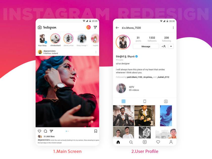 Instagram图片社交设计sketch原型资源