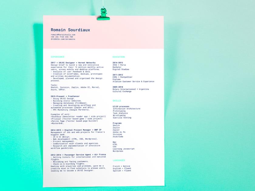 极简简历sketch资源