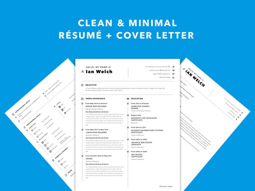 干净的简历模板sketch资源