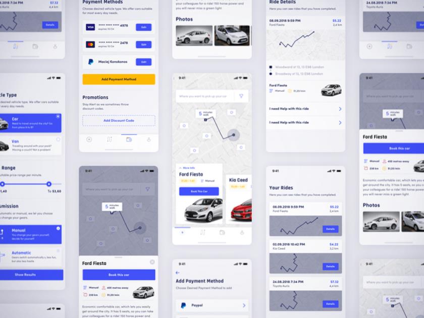 汽车租赁应用程序sketch资源