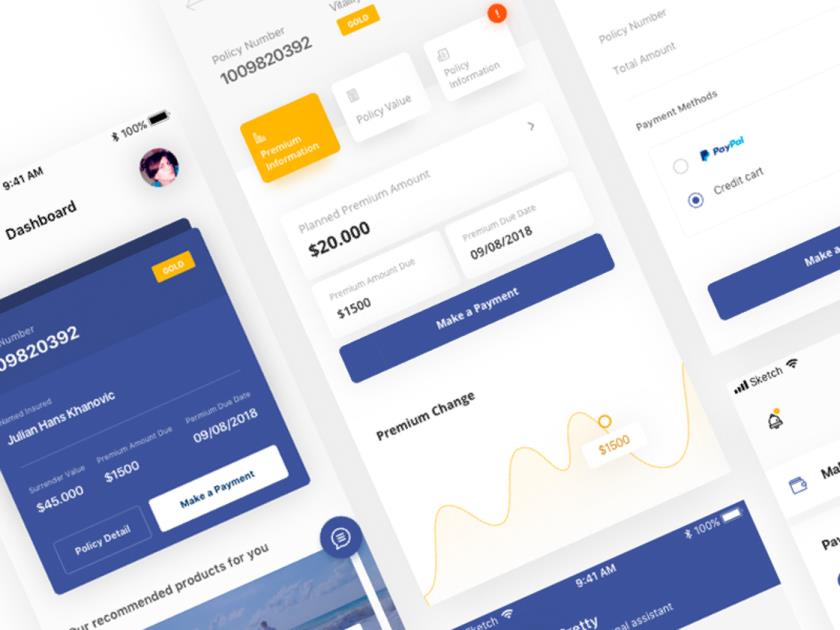 保险手机App Sketch资源