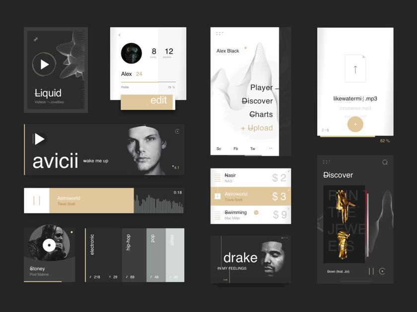 音乐UI工具包sketch资源