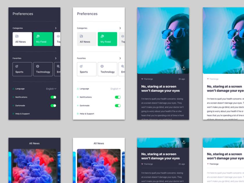 iOS新闻应用程序sketch资源