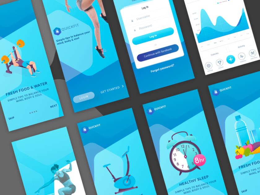 Quickf健身概念App Sketch资源