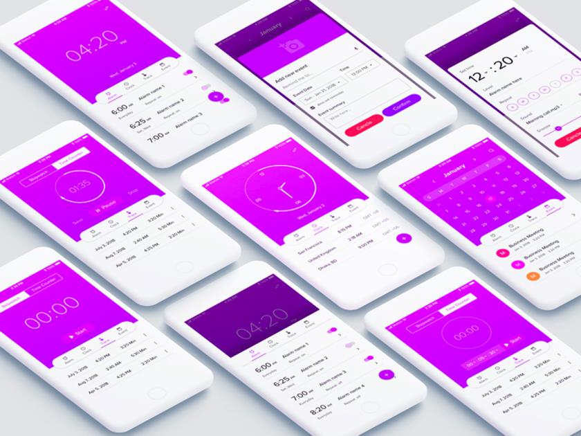 时钟和闹钟应用程序sketch资源