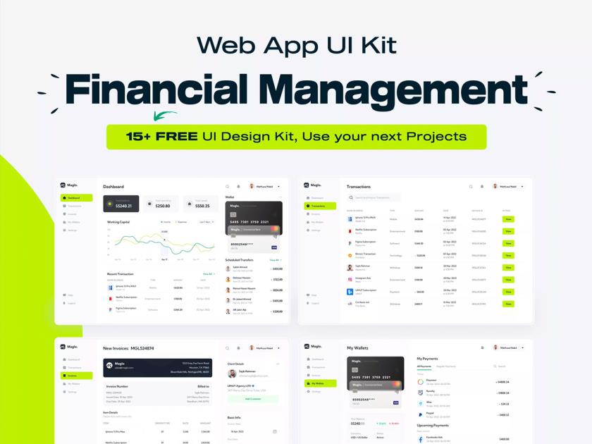 B端后台，财务管理网站响应式设计figma源文件