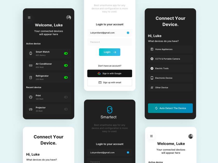 用于与智能设备交互的连接设备移动App Sketch资源