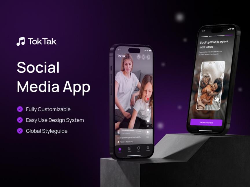 Tiktalk短视频app设计Figma源文件