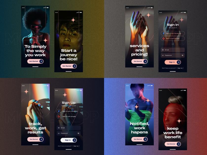 酷炫app开机登录页面设计+web设计figma源文件