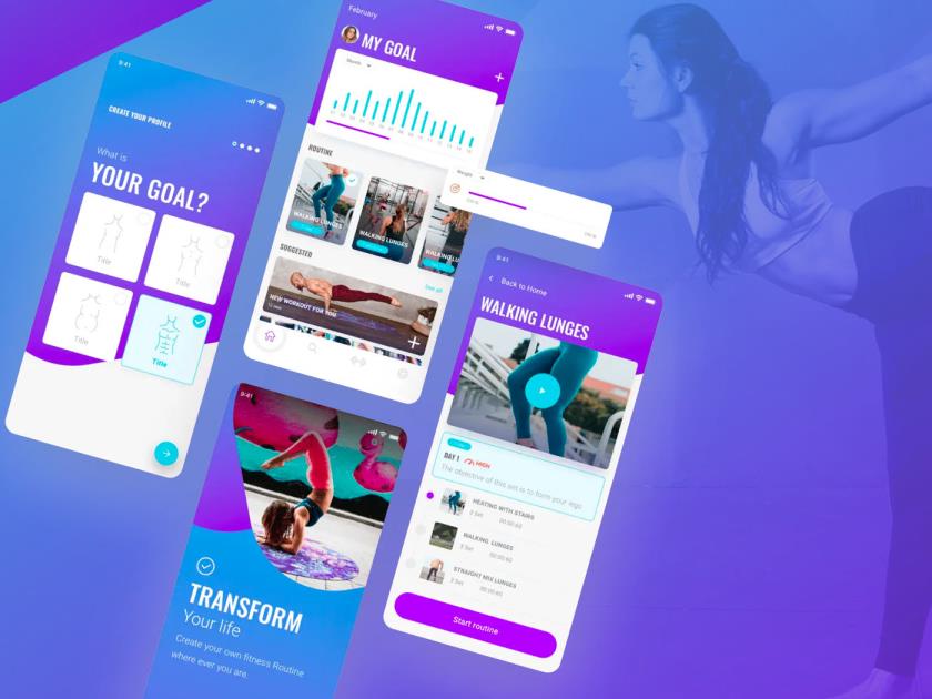 每日健身锻炼，专业健身app设计sketch源文件，包含app，web，ipad三端设计