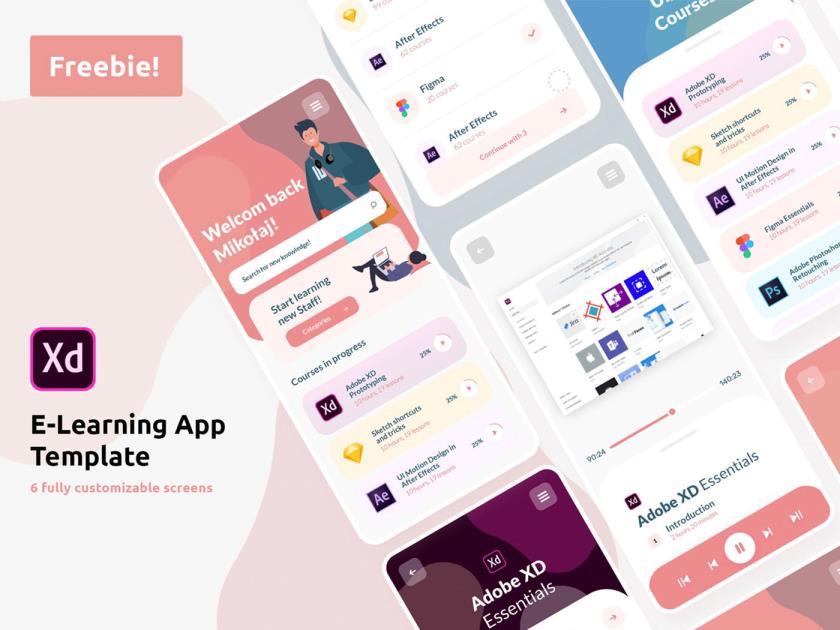 在线学习设计app xd源文件分享
