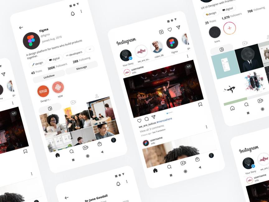 instgram APP界面设计UI源文件Figma格式
