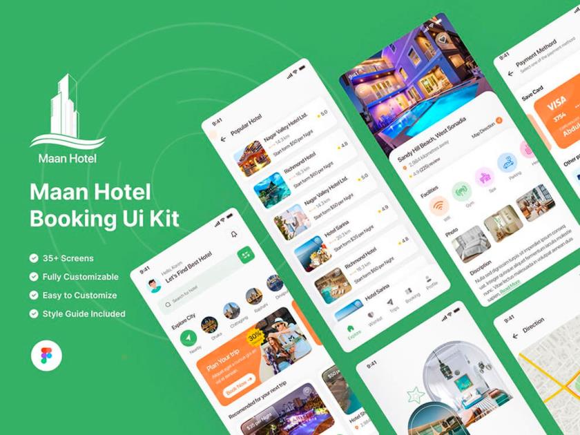 精美UI设计figma资源素材为您打造一站式酒店预订APP体验