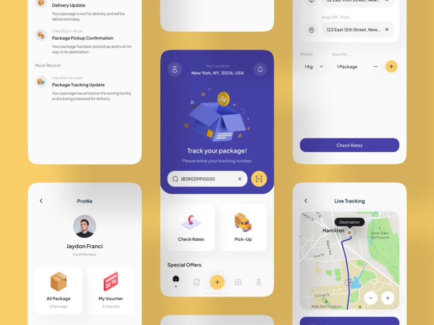 物流快递APP设计UI界面设计Figma源文件