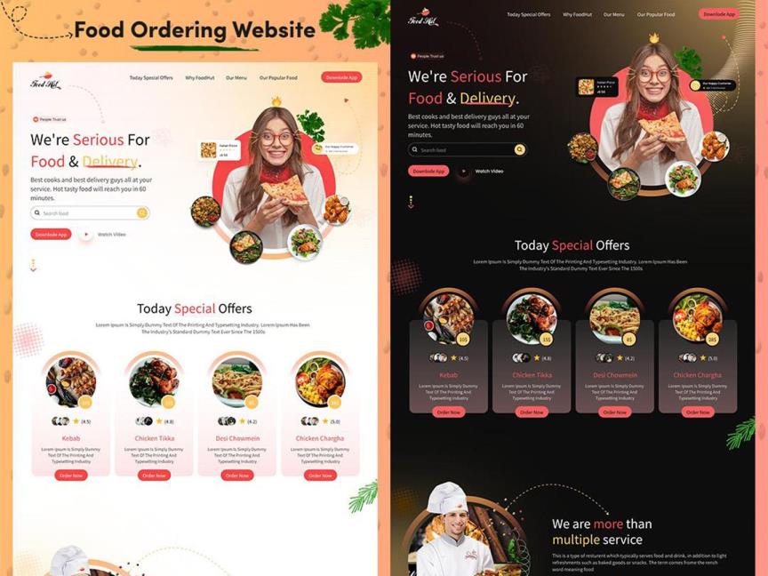 美食餐饮网页设计PC+手机响应式Figma源文件