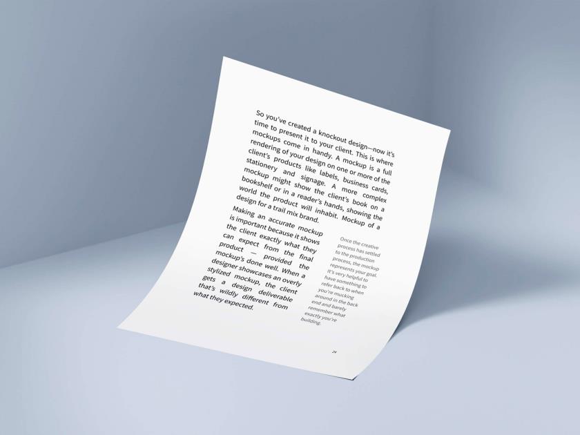 免费 A4 纸 PSD 样机