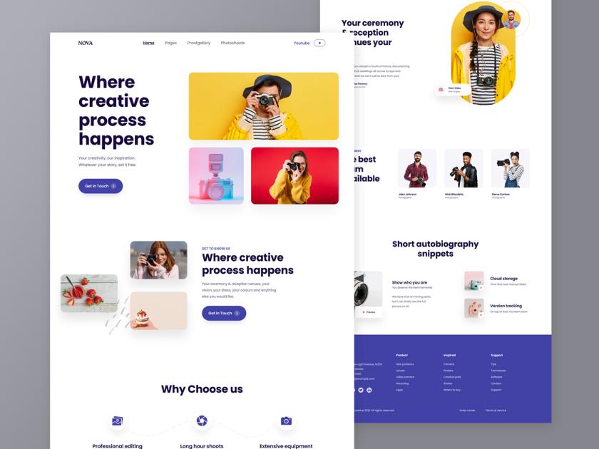 摄影网站设计figma,xd,html格式源文件免费分享