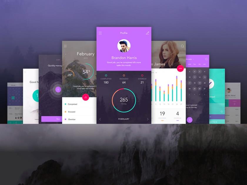 【超赞】拥有130个屏幕，10个主题，250多个组件sketch，psd源文件