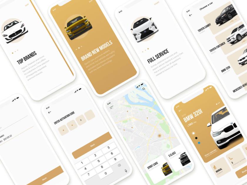 汽车租赁，神州租车，app应用程序sketch资源