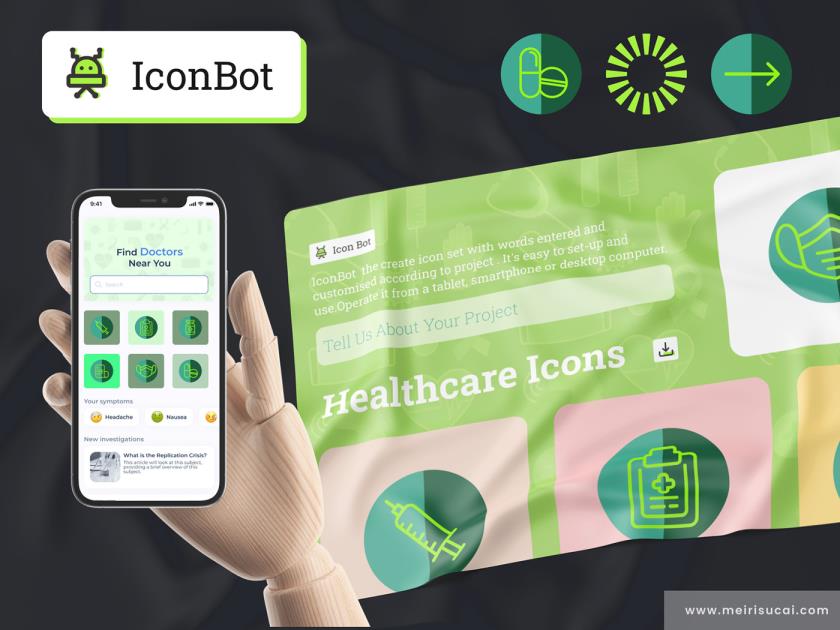 健康icon图标素材figma源文件，包含样机，手摸