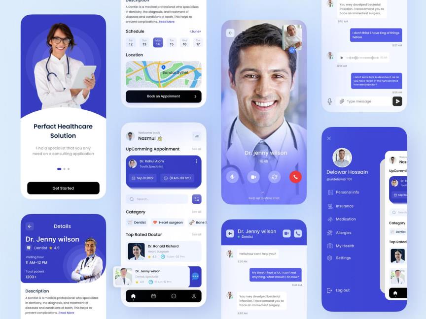 10页医疗健康APP/小程序设计|UI设计Figma源文件