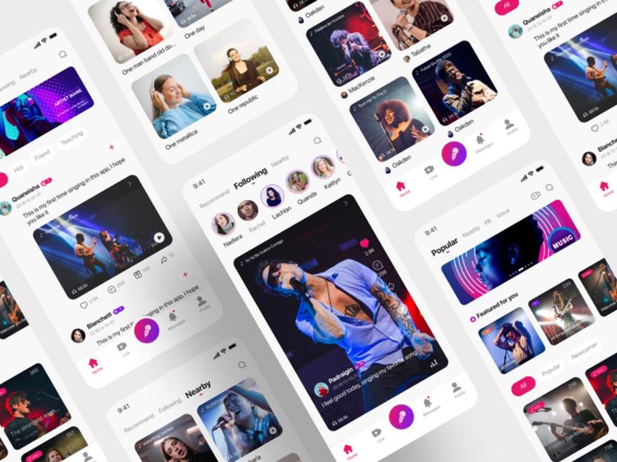 5页音乐社交APP/小程序设计|UI设计Figma源文件