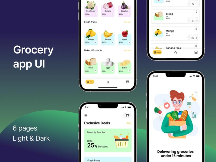 12页生鲜外卖APP/小程序设计|UI设计Figma源文件