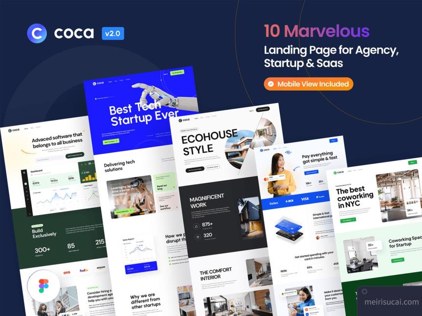 10个主题20页响应式网页设计figma/sketch/XD源文件