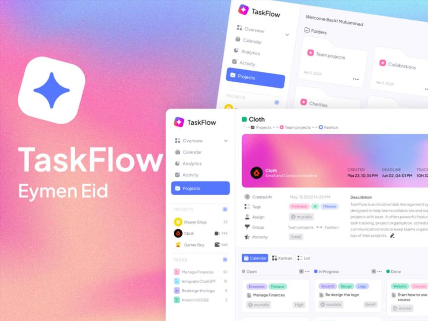 2页B端项目管理Saas后台界面设计Figma源文件
