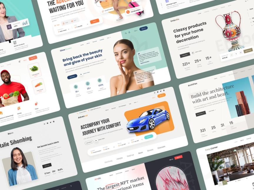 13个高级网站首页Banner设计Figma源文件