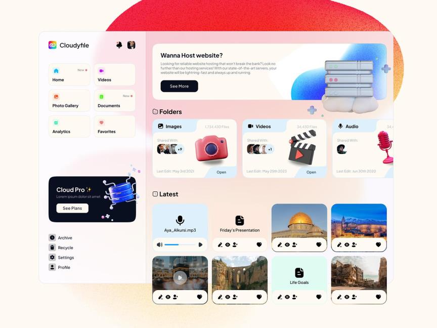 网盘储存B端后台界面设计Figma源文件素材
