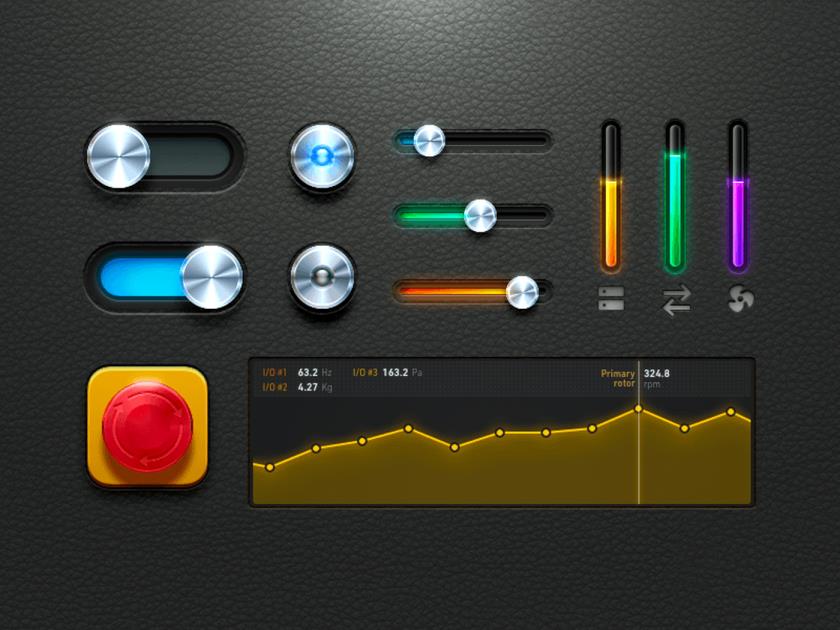 金属效果-拟态的人机界面sketch资源