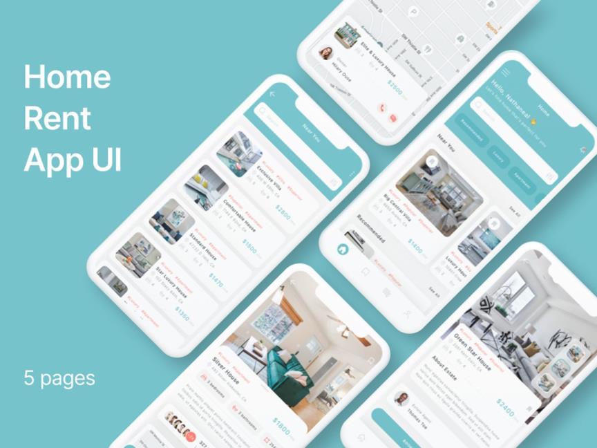 房租租赁APP设计Figma/Sketch/PSD/XD源文件