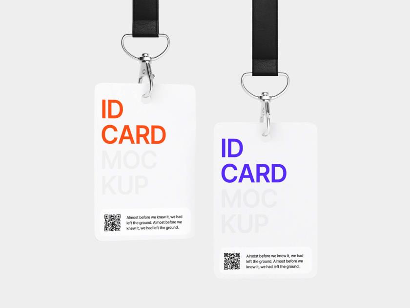 逼真的工作牌身份证 PSD 样机