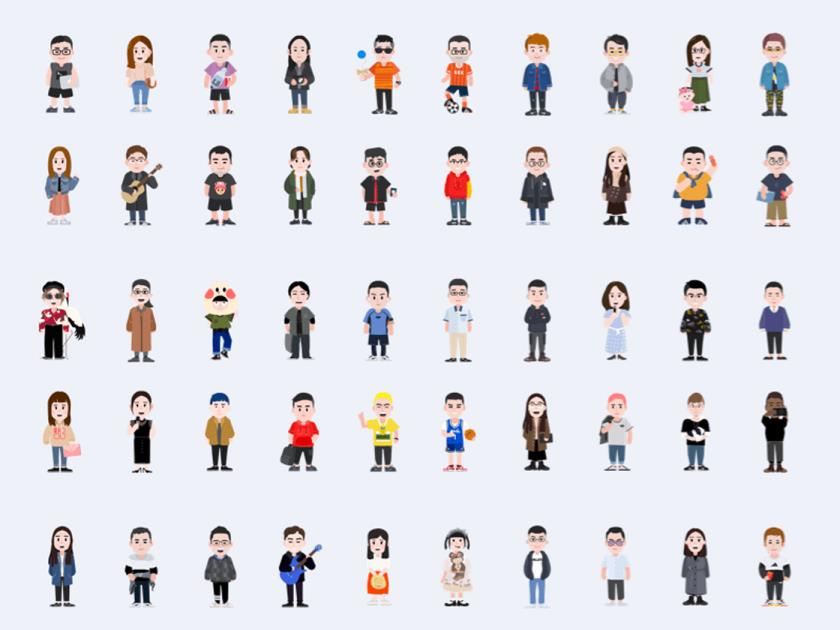 100卡通人物sketch资源