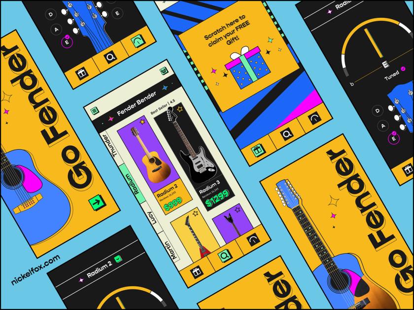 Fender Bender吉他电商购物app素材sketch，xd，figma源文件