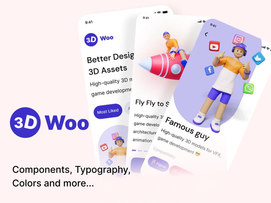 3D市场数据APP设计|UI界面设计Figma源文件