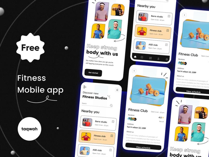 健身俱乐部APP设计|UI设计Figma源文件