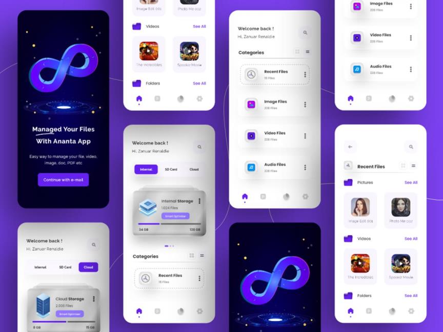 云储存云盘APP设计|UI设计Figma、XD源文件