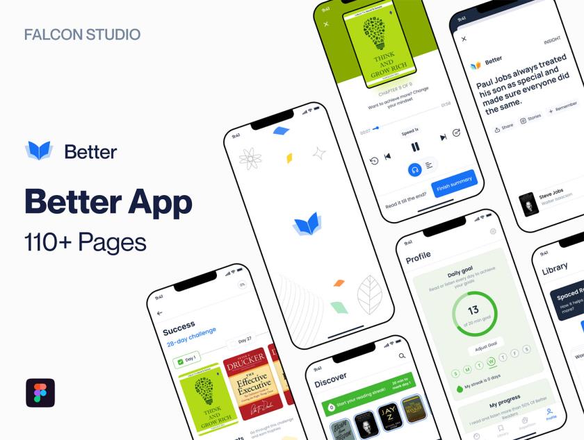 110屏让自己变得更出色的读书app概念figma素材源文件