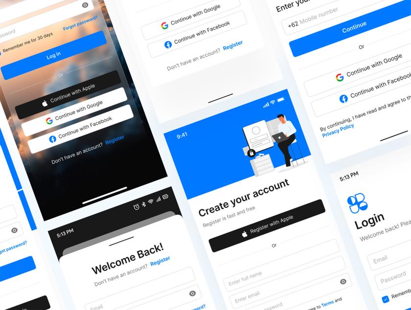 12个免费的登录和注册 UI 套件figma素材