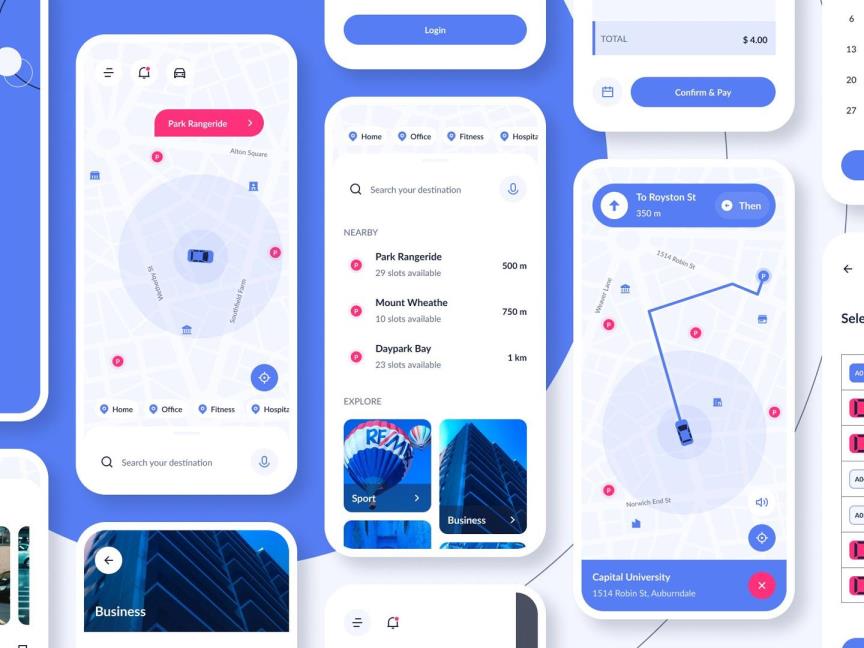 导航停车APP界面设计|UI设计Figma源文件