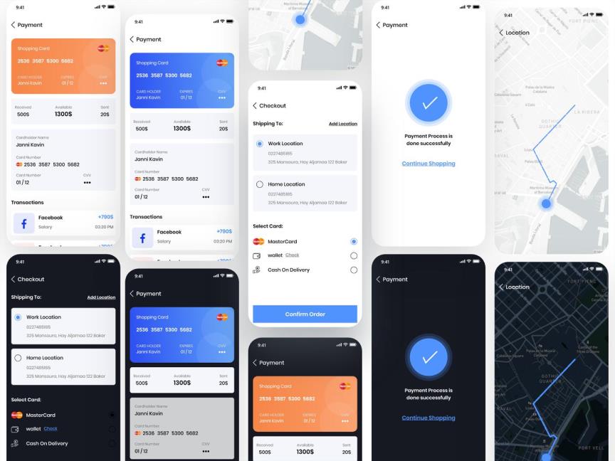 明暗系金融支付APP设计|UI设计XD源文件