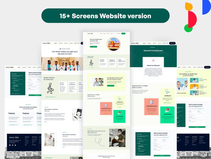 医疗保健实验室网站 Ui 套件figma源文件