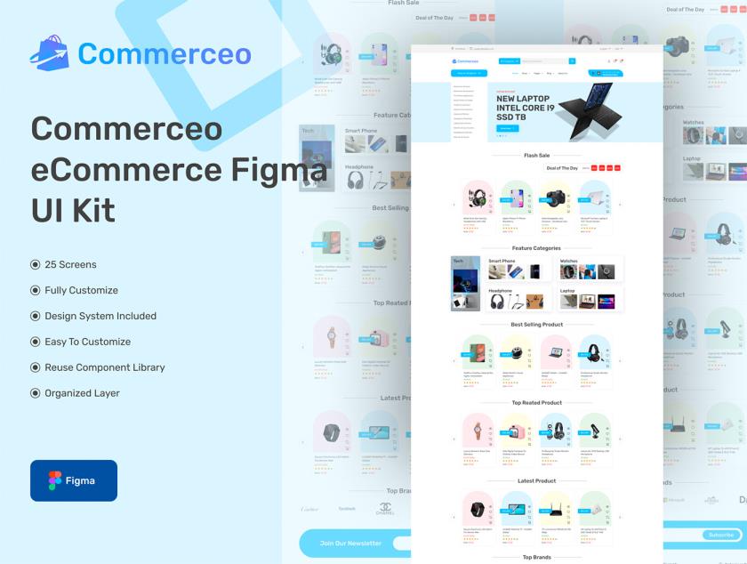 25页电子商务网站 Figma UI 套件
