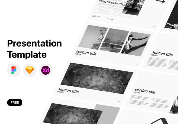 设计师，艺术类个人作品集演示类模板figma源文件