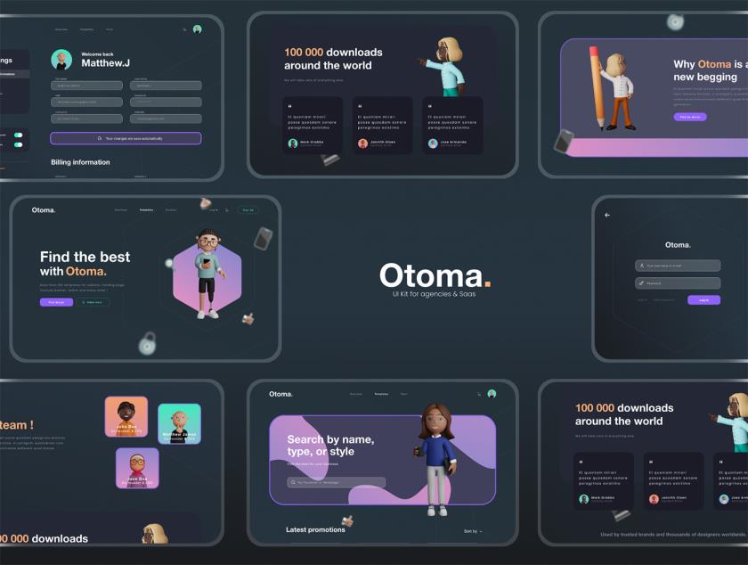 10页适用于代理、SaaS 和卖家的 Ui 套件网站figma源文件