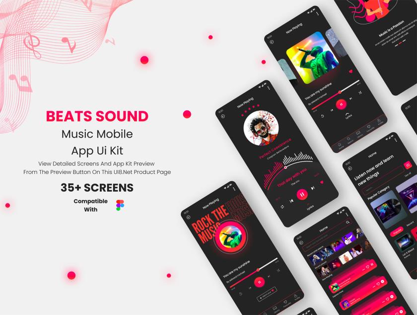 35屏高级音乐app素材figma源文件