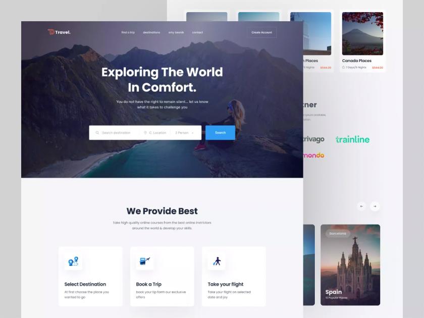 梦想旅游，旅行社网站登录页设计figma源文件，包含前端静态页